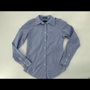 GAP Fitted Women's Blouse Button Down 100%Cotton Long Sleeve Size 4